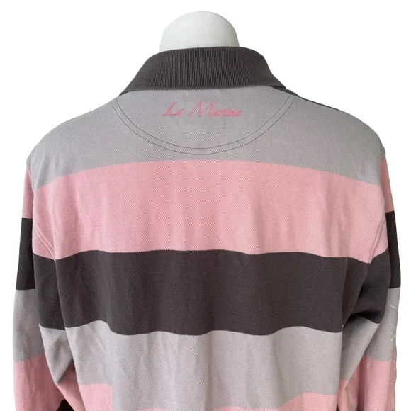 Men’s Authentic La Martina Striped Argentino Long Sleeve Polo Shirt
